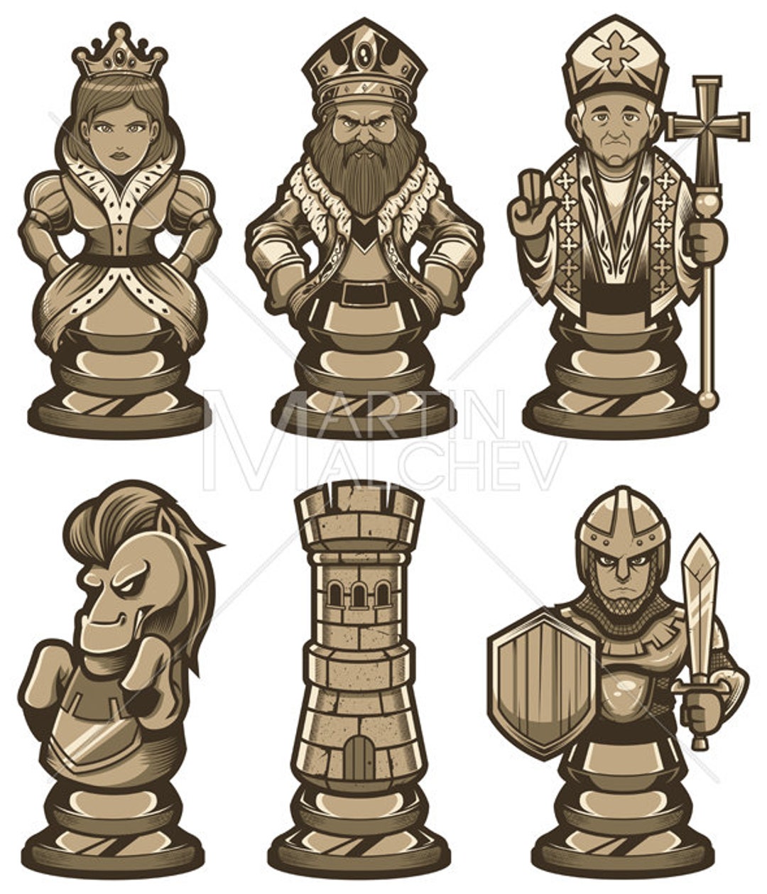 Premium Vector  Hand drawn set of chess pieces strategy game that develops  intelligence doodle style vector