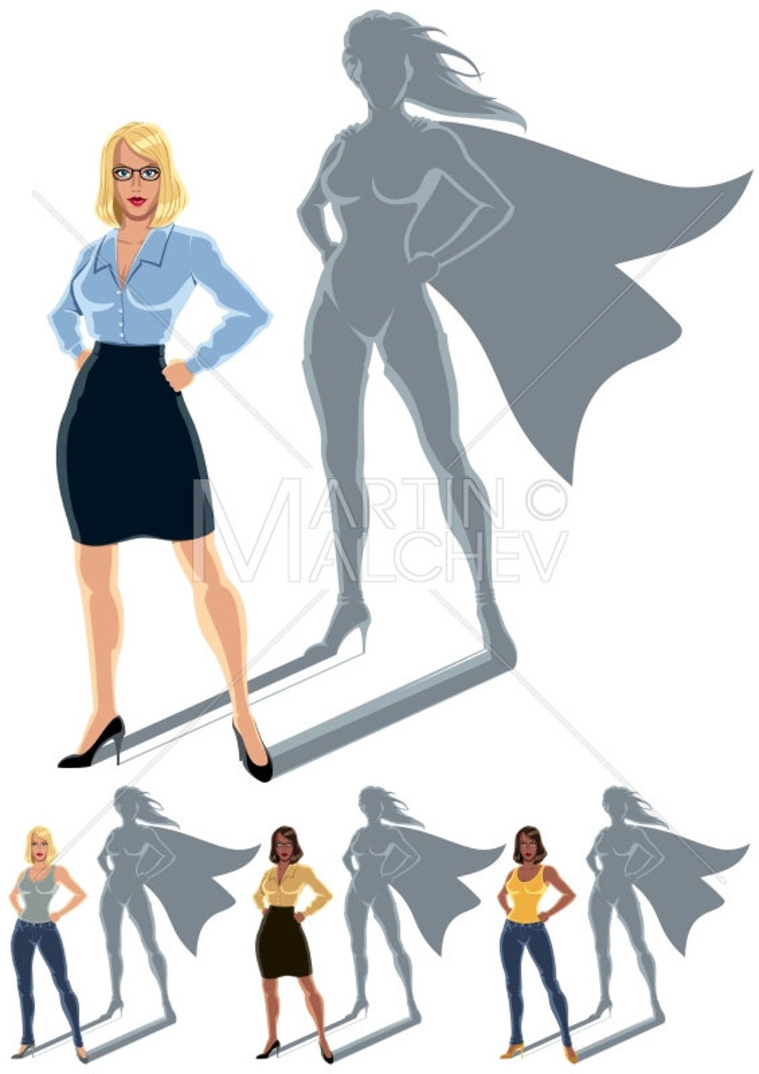 Premium Vector Woman superhero silhouette female power concept, superhero 