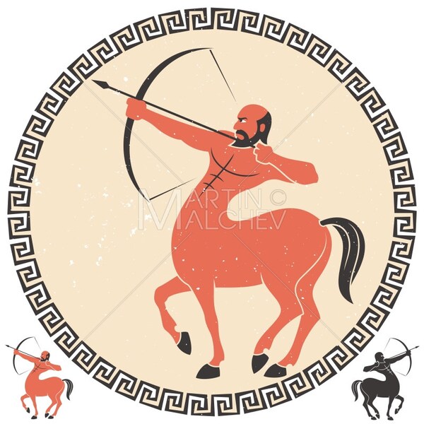 Sagittarius - Vector Illustration. archer, centaur, zodiac, sign, symbol, horoscope, constellation, astrology, astronomy, Chiron, mythology