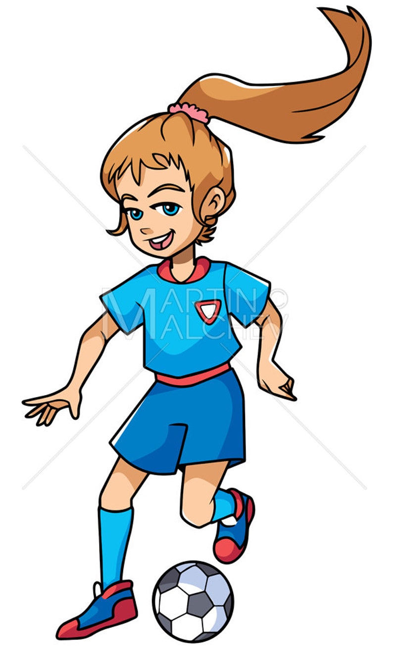 Football fille  debout Vector Illustration de dessin  anim  