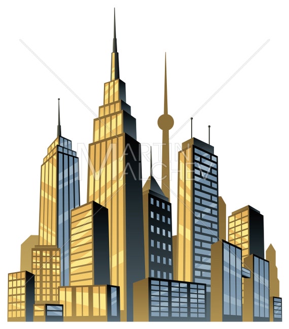 City Vector Cartoon Clipart Illustration. Cityscape - Etsy City Vector Cartoon Clipart Illustration. Cityscape - Etsy