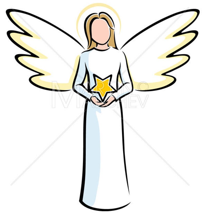 Angels Vector Clipart Illustration. angel, svg, religion, christian, christianity, christmas, praying, decoration, clip art, set, png, cdr, image 4