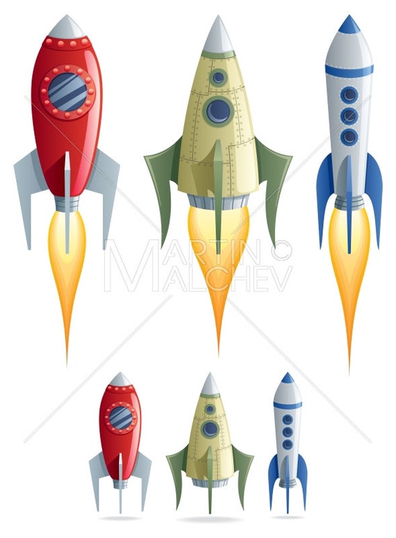 Rockets Vector Cartoon Illustration Spaceship Space Etsy Rockets Vector Cartoon Illustration Spaceship Space Etsy