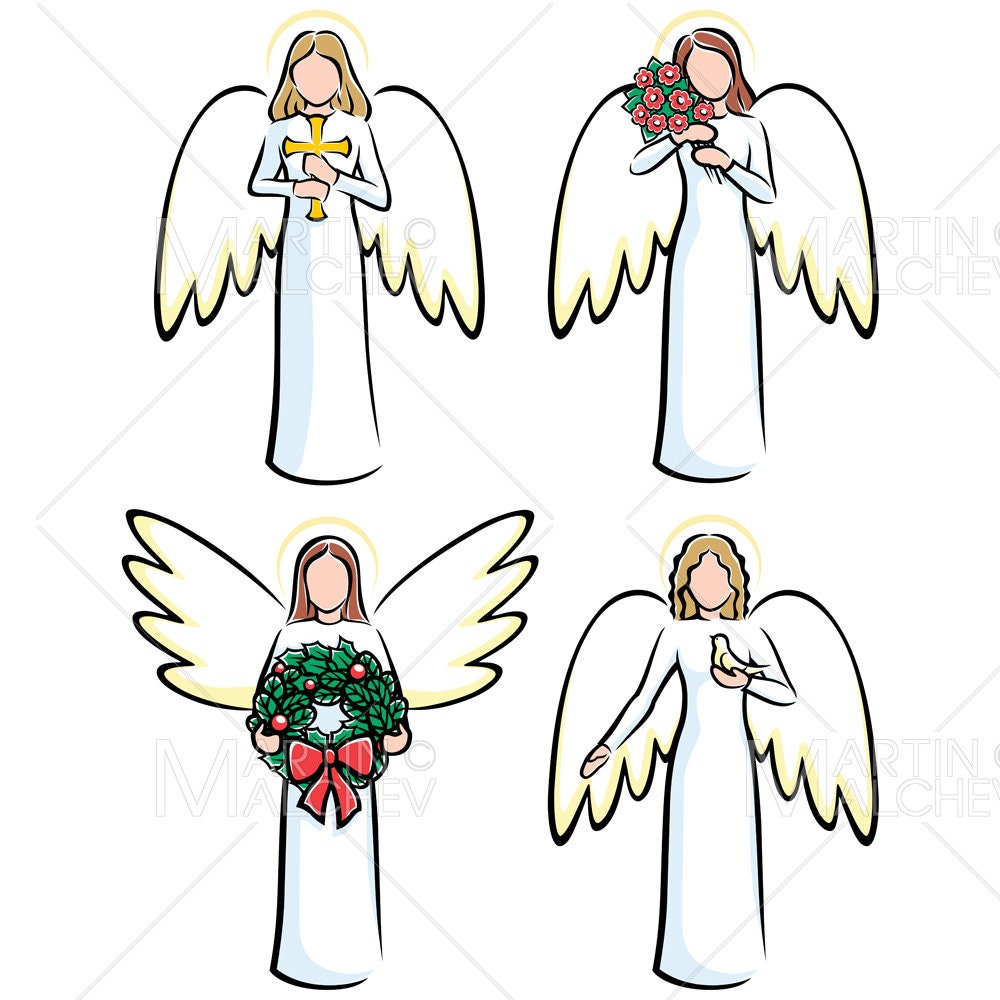 Angels Set 2 Vector Illustration. Angel Decoration Set - Etsy Finland Angels Set 2 Vector Illustration. Angel Decoration Set - Etsy Finland