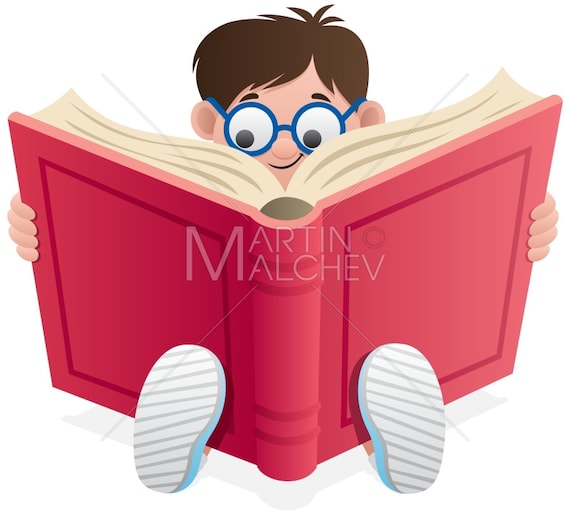 Reading Kid Vector Cartoon Illustration. Boy Book Little - Etsy Australia Reading Kid Vector Cartoon Illustration. Boy Book Little - Etsy Australia