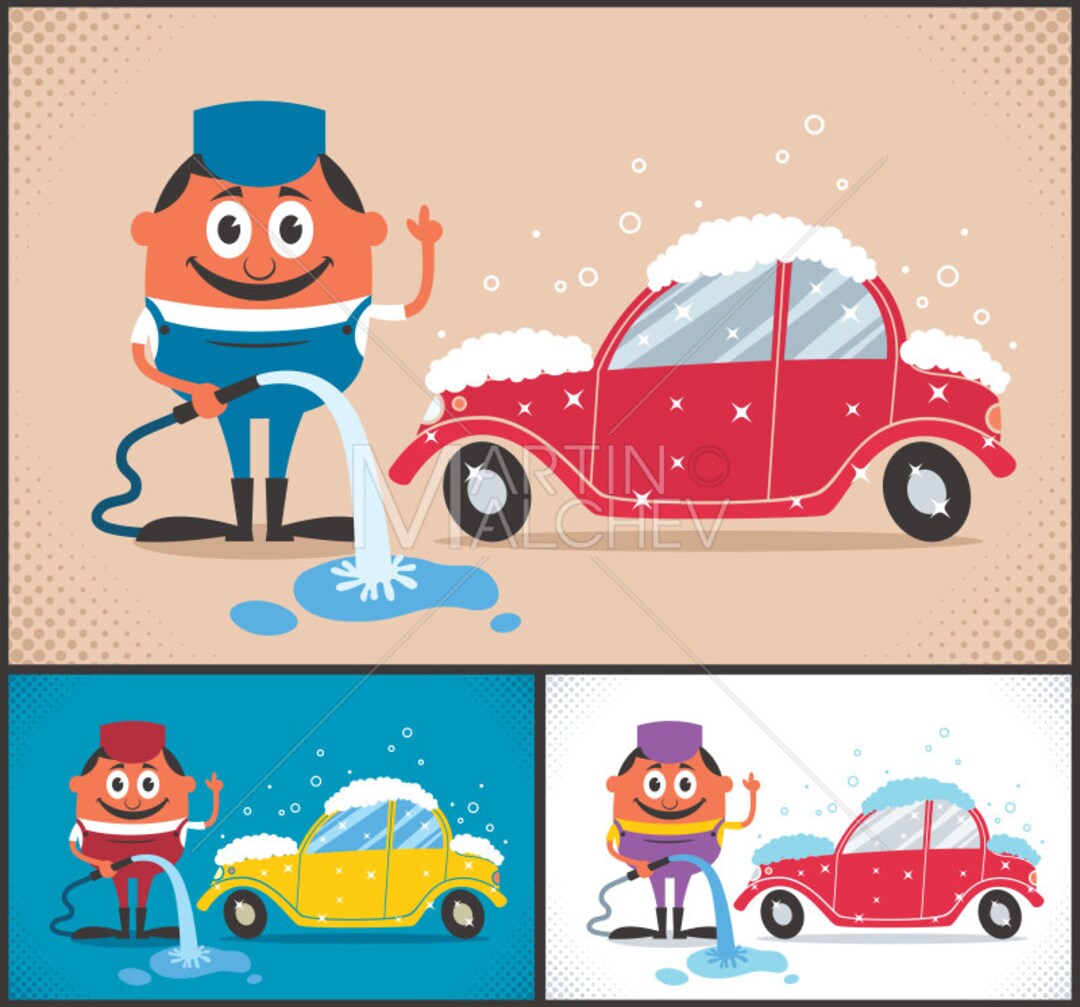 Car Wash Vector Cartoon Clipart Illustration. Carwash - Etsy Singapore Car Wash Vector Cartoon Clipart Illustration. Carwash - Etsy Singapore