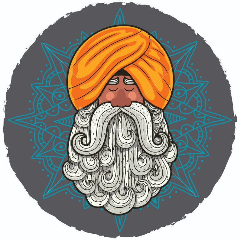Guru Vector Cartoon Clipart Illustration. Indian Yogi - Etsy