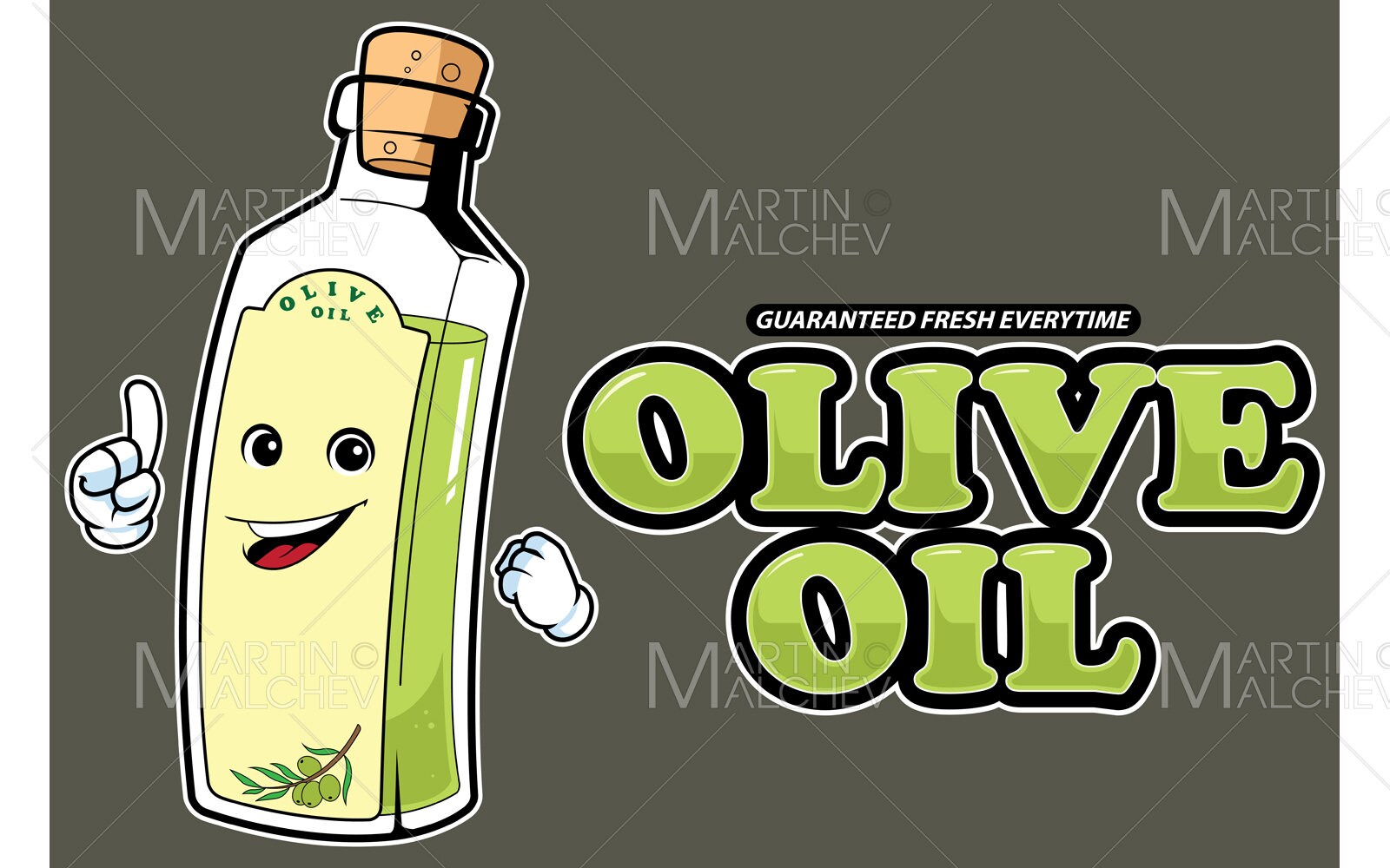 Olive Oil Mascot Vector Illustration. Olive Oil, Mascot, Cartoon, Cute