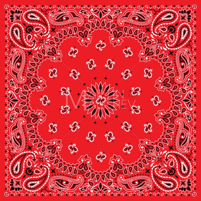 Bandana Colorful Vector Clipart Illustration. Bandanna | Etsy