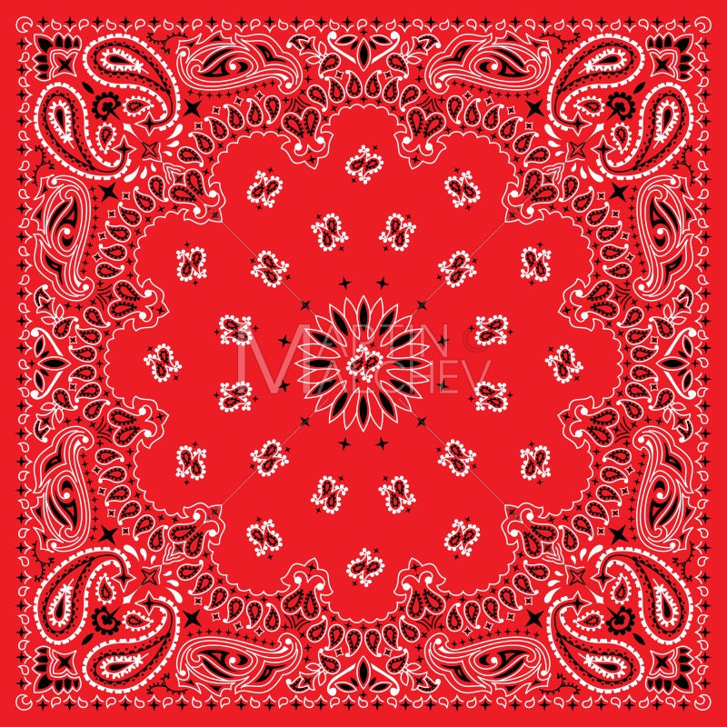 Bandana Colorful Vector Clipart Illustration. Bandanna, Western, Gang