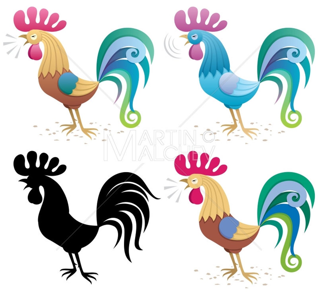 Rooster Vector Cartoon Illustration. Cock Cockerel - Etsy Singapore Rooster Vector Cartoon Illustration. Cock Cockerel - Etsy Singapore