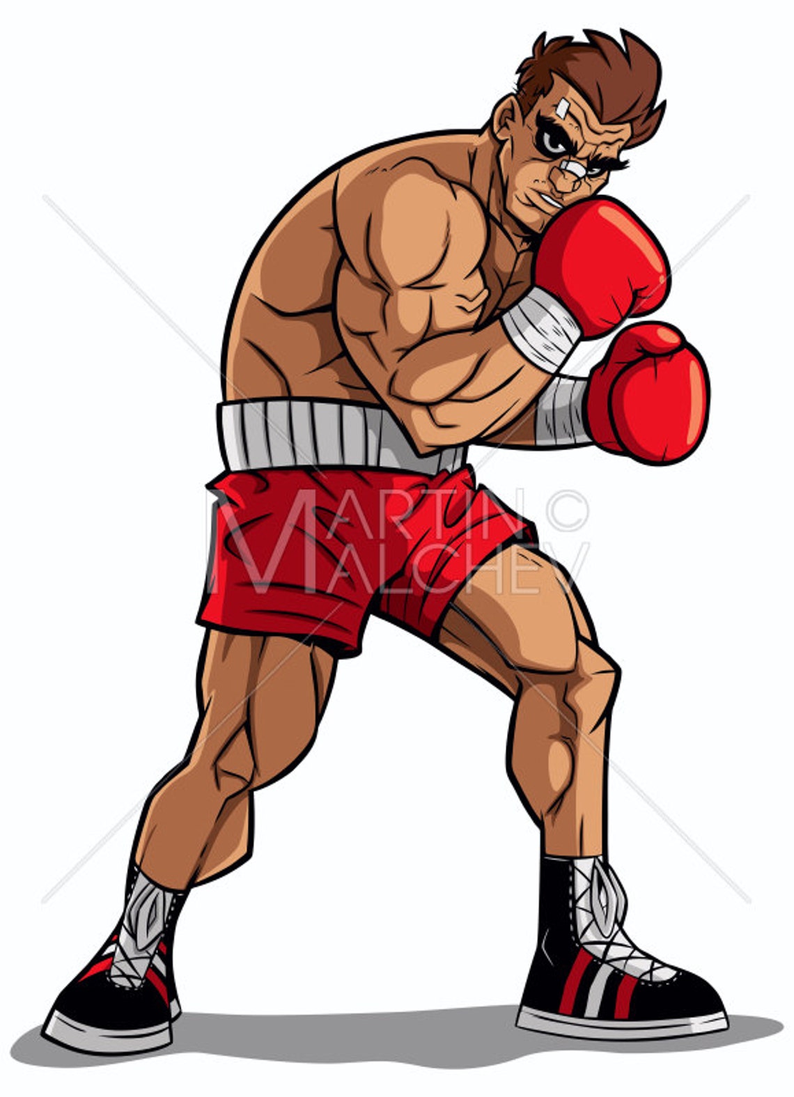 Boxer Vector Cartoon Illustration Boxing Instant Download Etsy