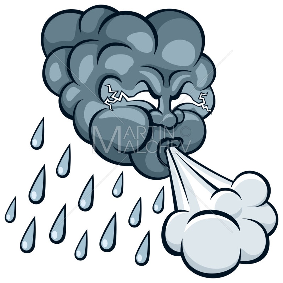 Storm Cloud Vector Illustration. Wind Lightning Thunder - Etsy Ireland Storm Cloud Vector Illustration. Wind Lightning Thunder - Etsy Ireland