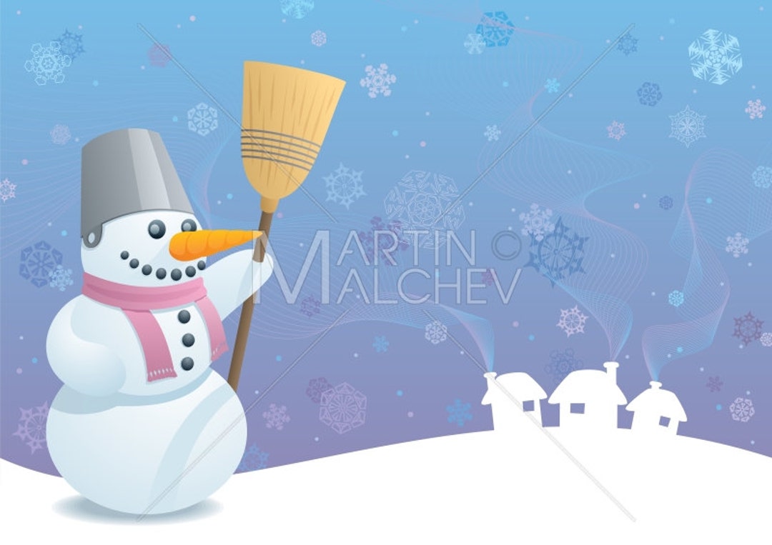 Poésie Bonhomme De Neige Qui Fond Bonhomme de neige fond Illustration. voeux carte Noël - Etsy France