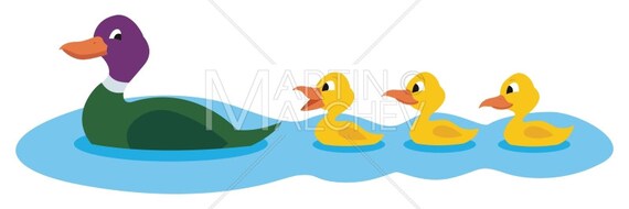 Ducks Vector Cartoon Illustration. Duck Duckling Animal - Etsy Ducks Vector Cartoon Illustration. Duck Duckling Animal - Etsy