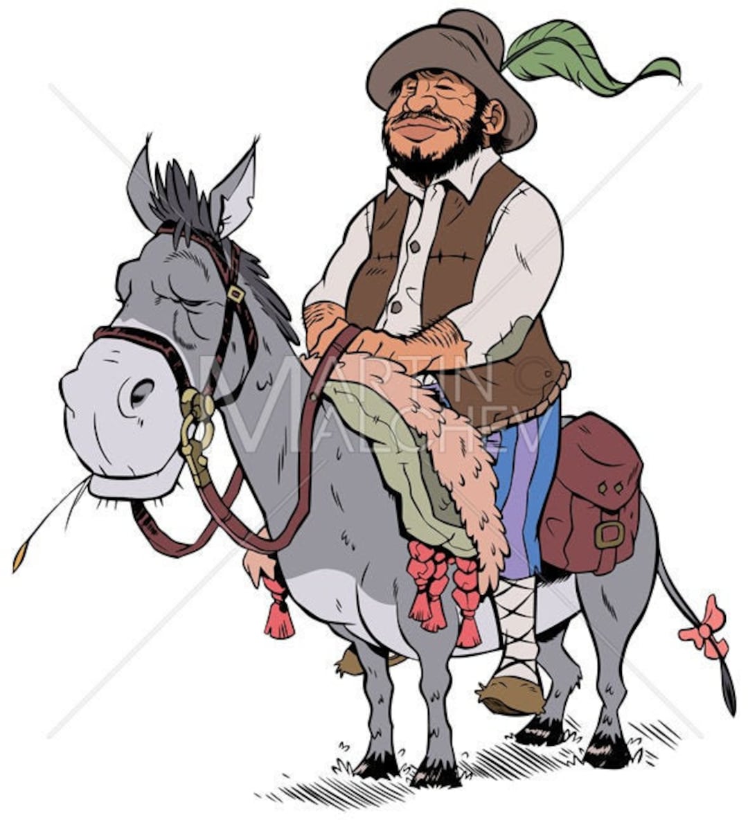Sancho Panza en Ilustración Vectorial Blanca sancho panza, sancho, don