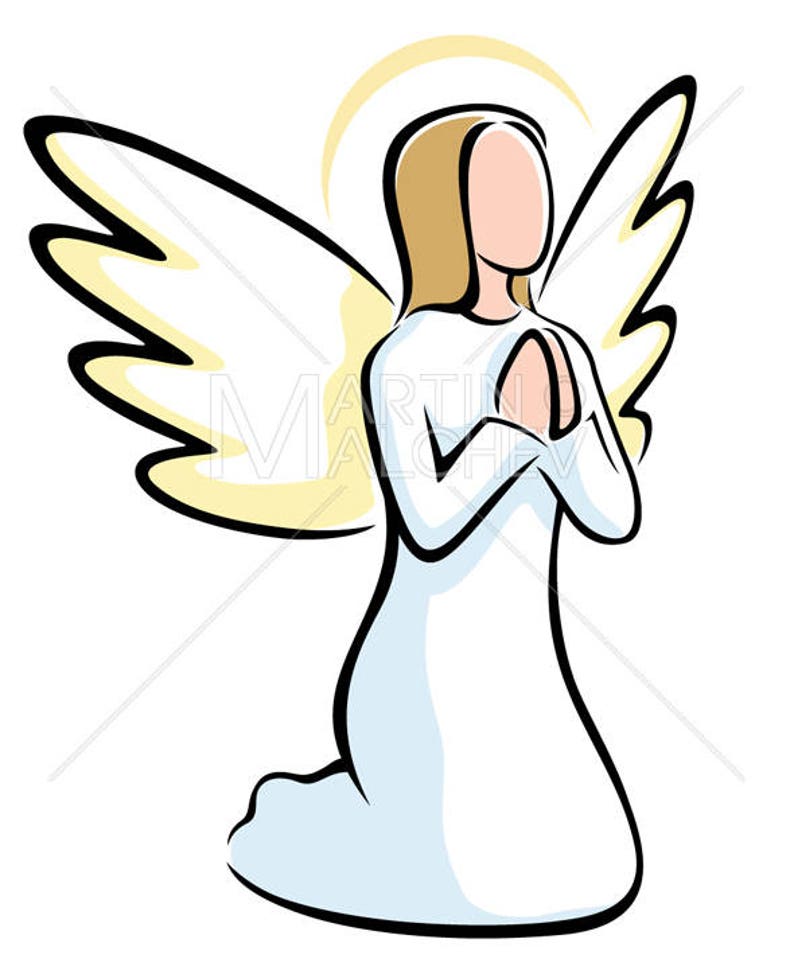 Angels Vector Clipart Illustration. angel, svg, religion, christian, christianity, christmas, praying, decoration, clip art, set, png, cdr, image 5