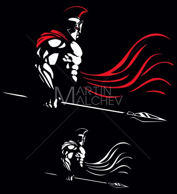 Spartan Vector Cartoon Clipart Illustration. Greek Roman - Etsy Australia