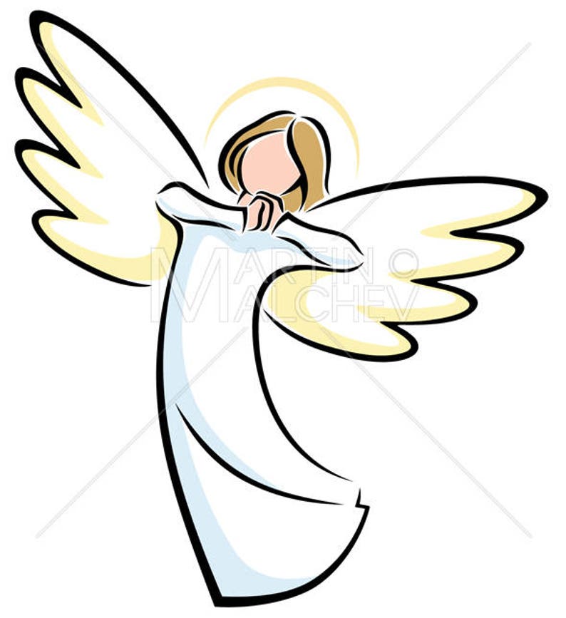 Angels Vector Clipart Illustration. angel, svg, religion, christian, christianity, christmas, praying, decoration, clip art, set, png, cdr, image 2