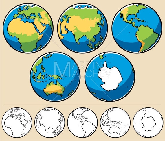 Earth Vector Cartoon Illustration. Planet Globe Sphere - Etsy Australia Earth Vector Cartoon Illustration. Planet Globe Sphere - Etsy Australia