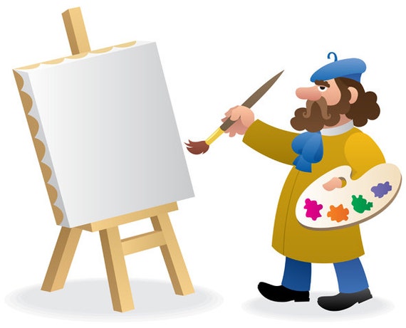 Artist Vector Cartoon Illustration. Painter Designer - Etsy New Zealand Artist Vector Cartoon Illustration. Painter Designer - Etsy New Zealand
