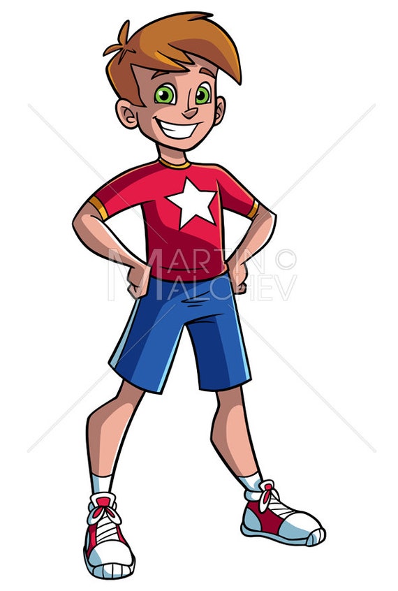 Little Boy Illustration Vector Cartoon Illustration.kid - Etsy