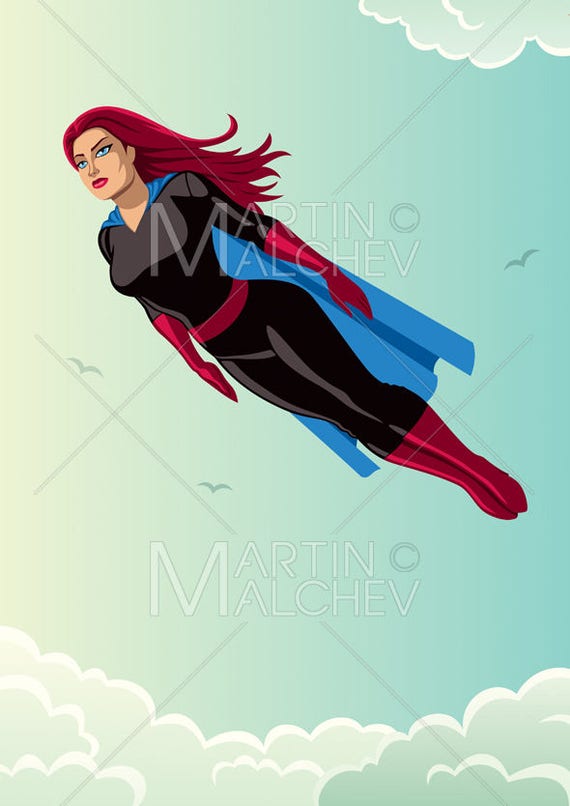 Super Heroine Flying Sky Vector Clipart Illustration Etsy Super Heroine Flying Sky Vector Clipart Illustration Etsy