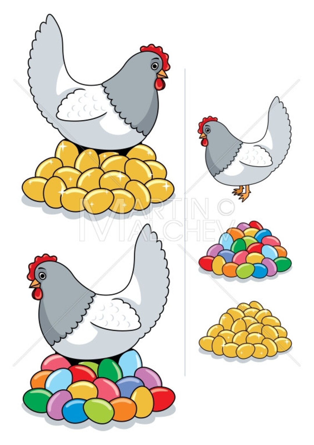 La Poule Aux Oeufs D or Dessin Facile Poule et oeufs Vector Illustration de dessin animé. - Etsy France