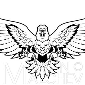 Eagle Attack Mascot Line Art Vector Illustration  eagle, bald, bald eagle, american, american eagle, golden, golden eagle, brown