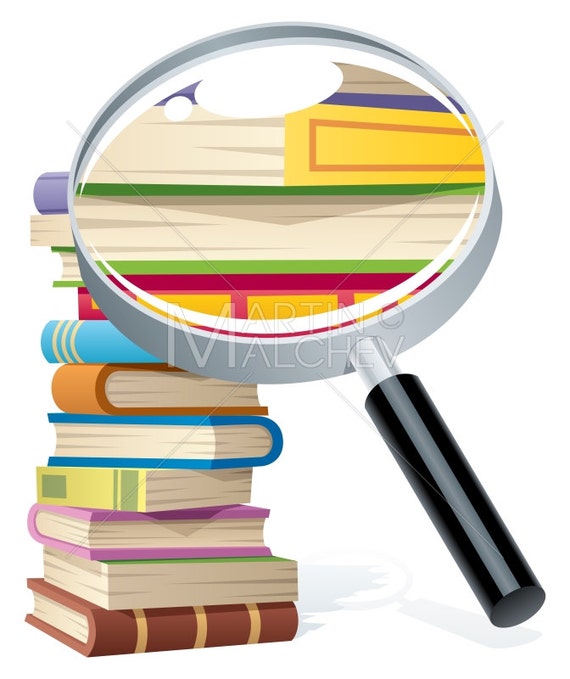 Online search illustration with magnifying glass