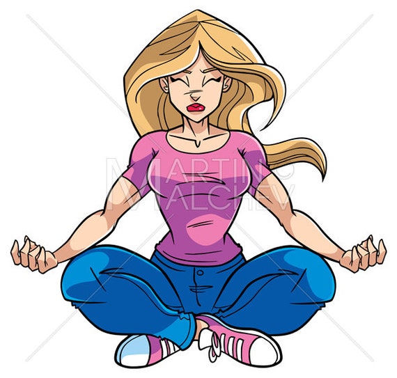 Girls do yoga meditation in different positions Vector Image