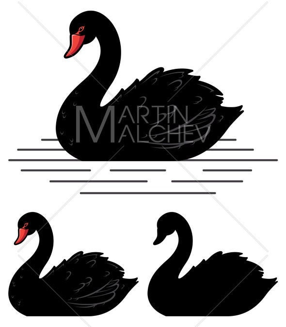 Black Mascot Vector Swan Black Swan | Etsy