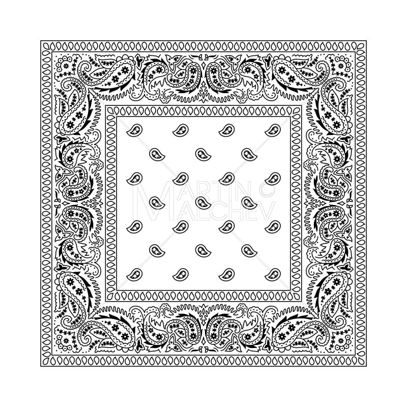 Bandana Pattern Vector Black And White