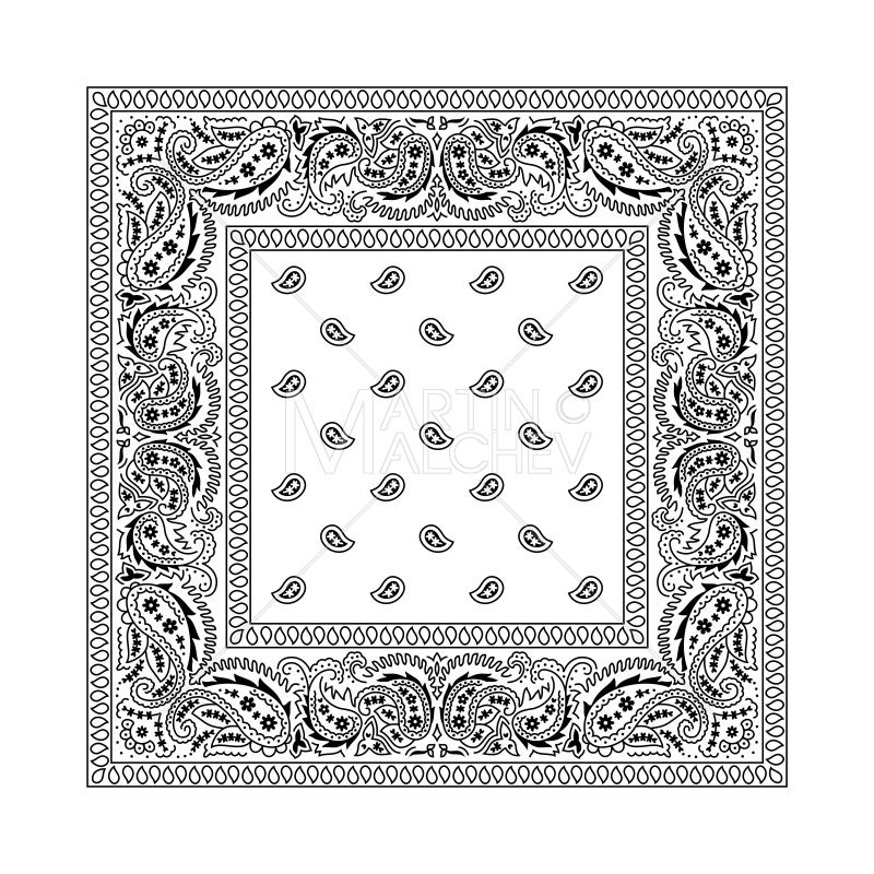 Bandana Pattern Vector Black And White