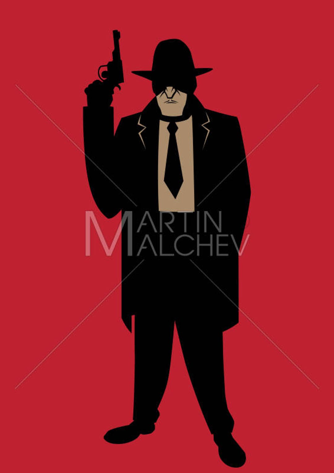 Gangster Vector Cartoon Illustration. mafioso, turba, matón, asesino