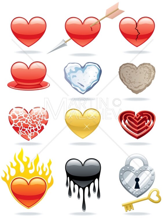 Herz Symbole Illustration Form Symbol Symbole St Etsy