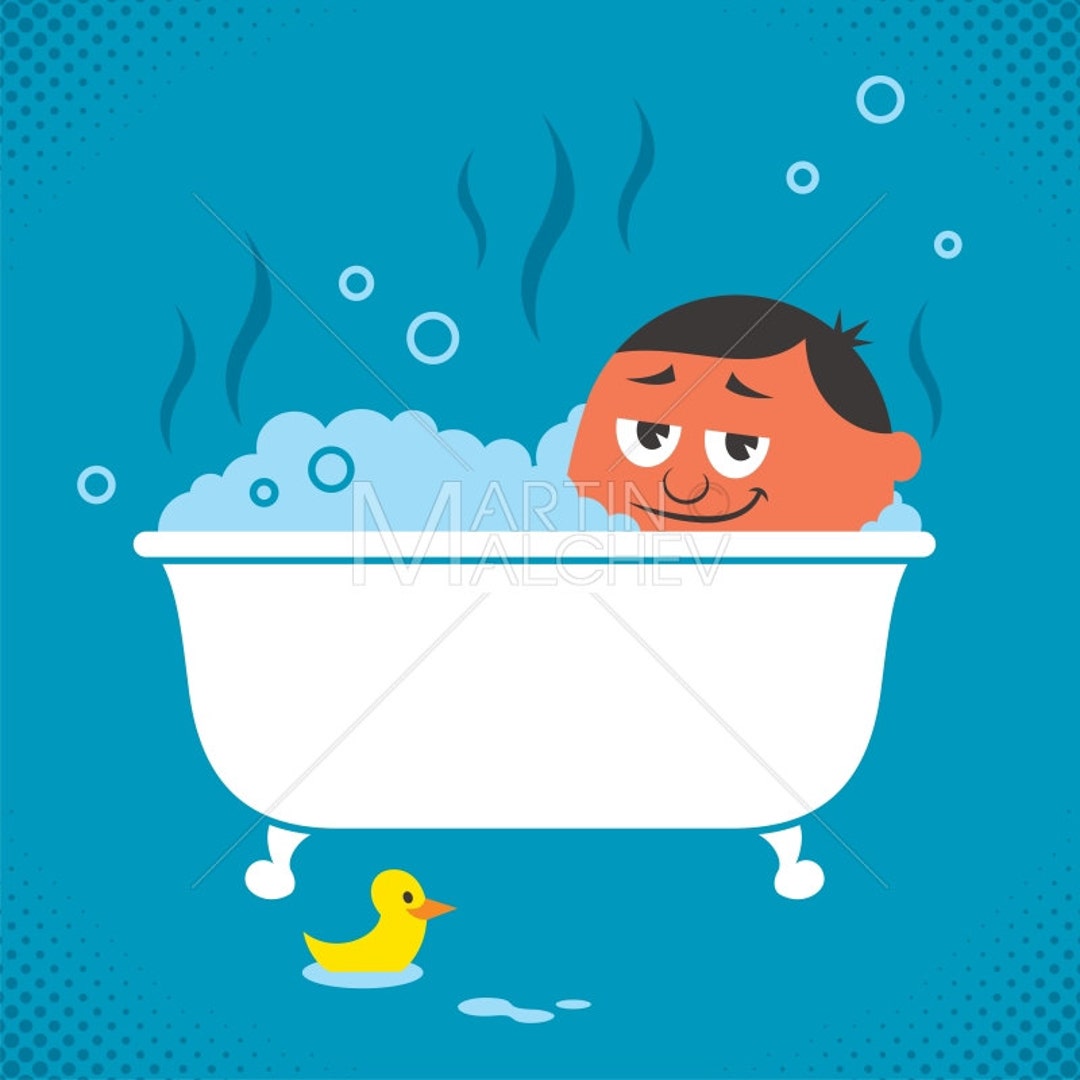 Bathtub Relaxation Vector Cartoon Illustration. Tub Bath - Etsy Bathtub Relaxation Vector Cartoon Illustration. Tub Bath - Etsy
