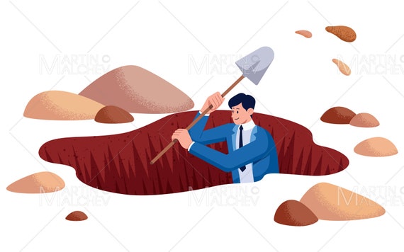 Businessman Digging Hole on White Vector Clipart Illustration Digital  Download in Ai Cdr Eps Svg File Format, Hole, Shovel, Digging, Busines -  Etsy