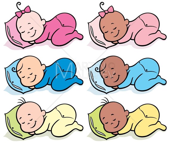 Bebés durmientes Ilustración de dibujos animados - Etsy México Bebés durmientes Ilustración de dibujos animados - Etsy México