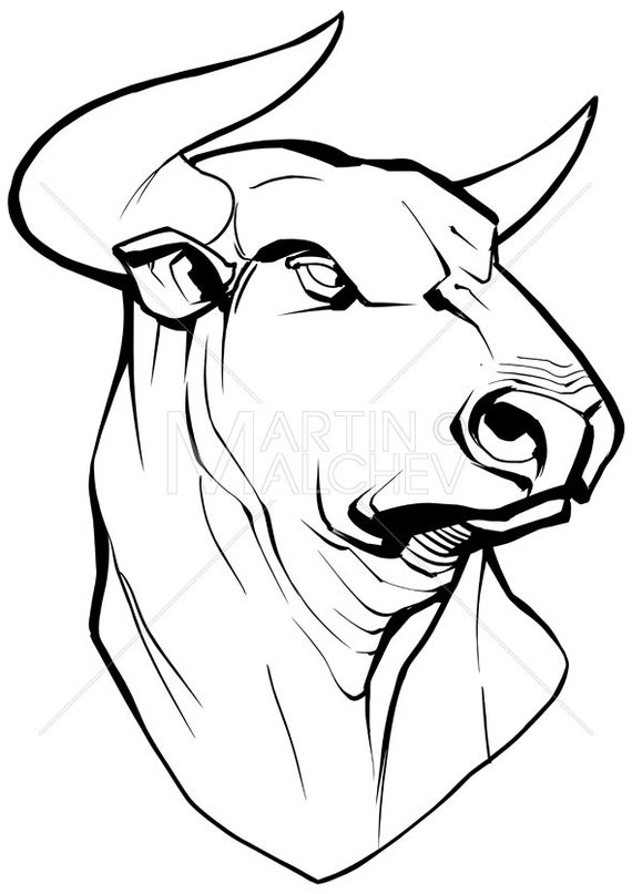illustration bull head taurus zodiac symbol on black background 23973387  Vector Art at Vecteezy