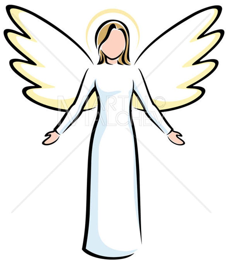 Angels Vector Clipart Illustration. angel, svg, religion, christian, christianity, christmas, praying, decoration, clip art, set, png, cdr, image 3