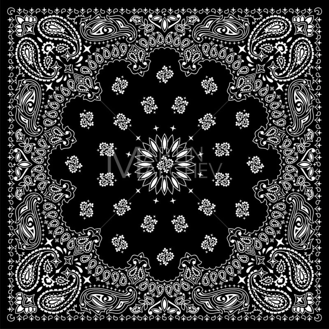 Bandana Dark Vector Clipart Illustration. Bandanna, Western, Gang