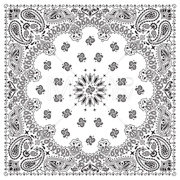 Bandana Bright Vector Clipart Illustration. Bandanna, Western, Gang