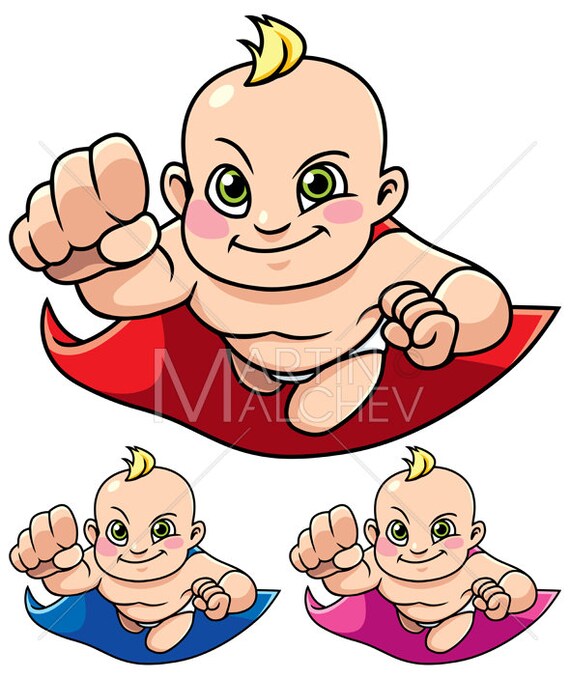 Buy Super Baby Vector Cartoon Illustration. Hero, Superhero, Baby, Boy,  Cape, Power, Powerful, Flying, Healthy, Caucasian, Immunity, Diaper Online  in India - Etsy