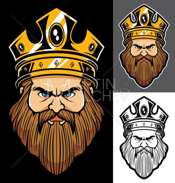 King Face Mascot Vector Illustration Emperor Tsar Mascot Etsy