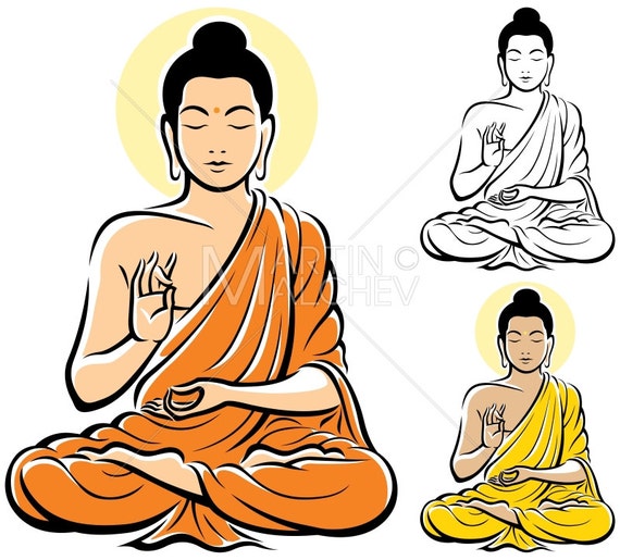 Buddha Vector Cartoon Clipart Illustration. Buddhism Zen Yoga