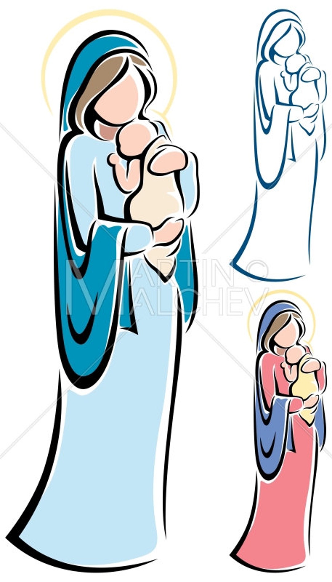 Virgin Mary and Baby Jesus Vector Cartoon Illustration. - Etsy UK Virgin Mary and Baby Jesus Vector Cartoon Illustration. - Etsy UK