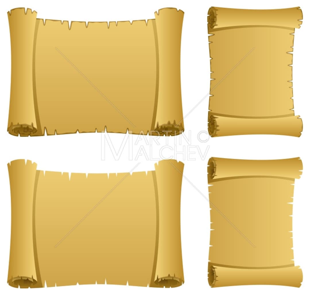 Scroll Vector Cartoon Illustration. Parchment Paper - Etsy Scroll Vector Cartoon Illustration. Parchment Paper - Etsy