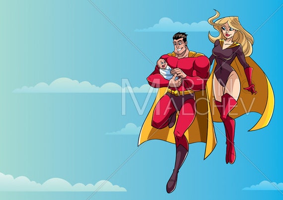 Super Papa Maman Et Bebe Dans Le Ciel Vector Illustration De Etsy Super Papa Maman Et Bebe Dans Le Ciel Vector Illustration De Etsy