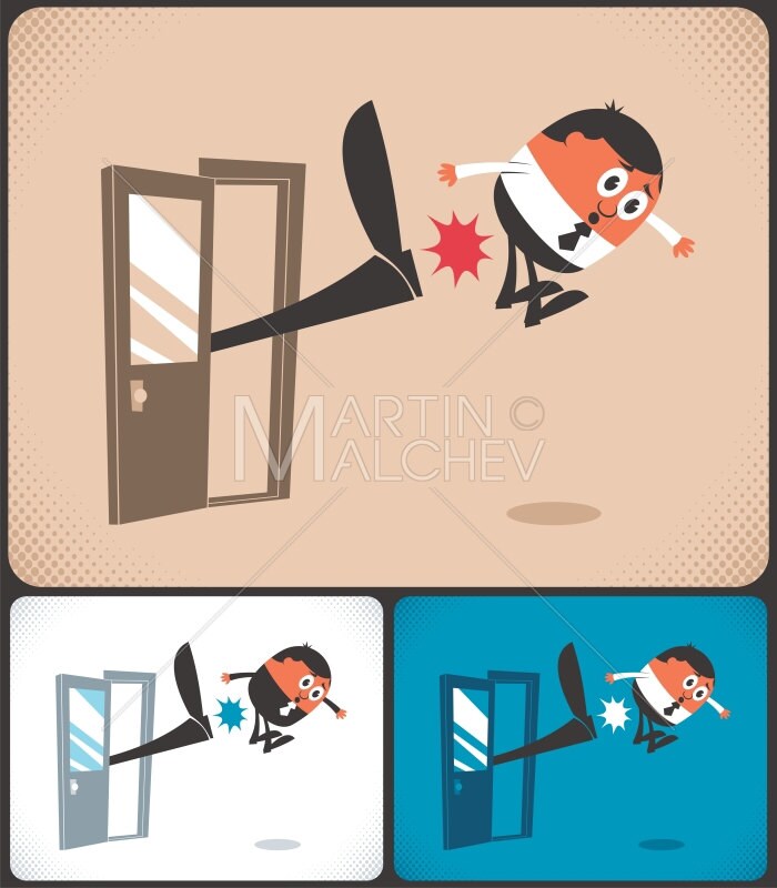 Kicked Out Vector Cartoon Illustration. kick out kick out -  Portugal